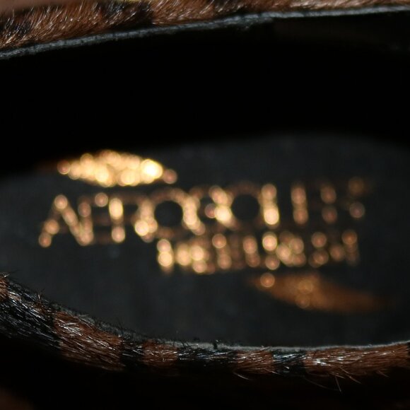 NEW Aerosoles Brown Black Zebra Print Calf Hair Comfort Wedge Ankle Booties 7.5 - Picture 3 of 8